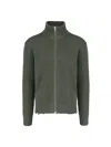 Mm6 Maison Margiela Ribbed Zip Up Cotton Jacket For Men In Green