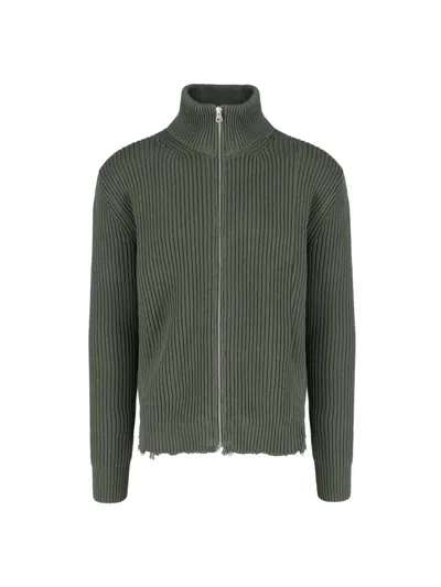 Mm6 Maison Margiela Zip Sweater In Green