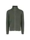 Mm6 Maison Margiela Ribbed Zip Up Cotton Jacket For Men In Green