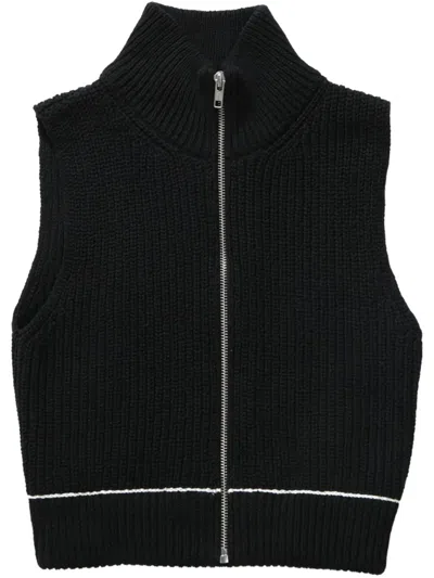 Mm6 Maison Margiela Zip-up Blouse In Black