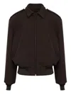 Mm6 Maison Margiela Sports Jacket With Epaulettes And Ribbed Cuffs In Brown