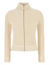 Mm6 Maison Margiela Off-white Slitted Camionneur Track Jacket In Neutrals