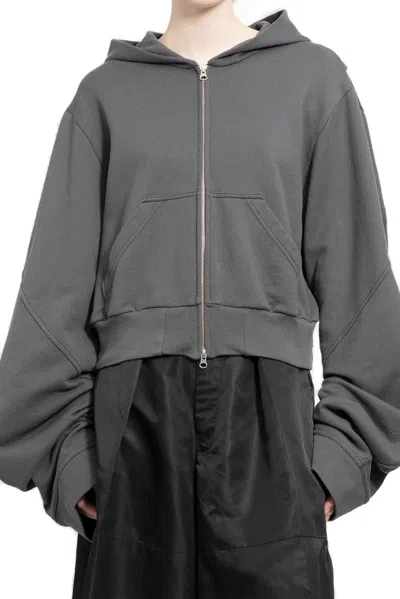 Mm6 Maison Margiela Zip-up Hoodie In Dark Grey