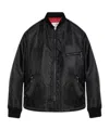 Mm6 Maison Margiela Black Stand-up Ribbed Collar Jacket In Black