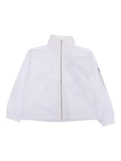 Mm6 Maison Margiela Kids' Zip-up Windbreaker In White