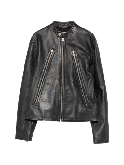 Mm6 Maison Margiela Kids' Zipped Jacket In Black