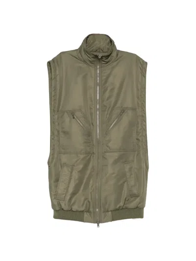 Mm6 Maison Margiela Oversized Down Gilet High Neck Design In Green