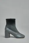 Mm6 Margiela Heeled Leather Ankle Boots In Gray