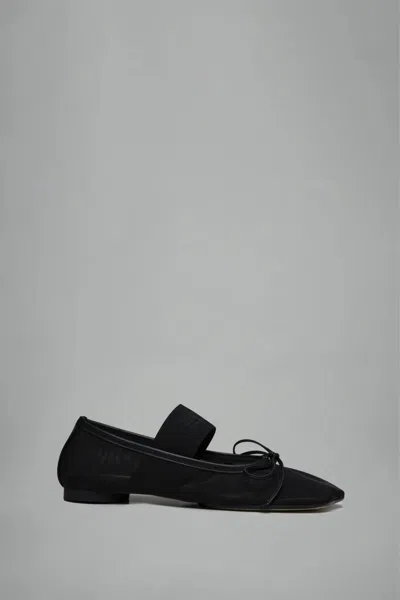 Mm6 Margiela Mesh Ballet Shoe In Black