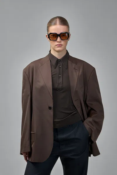 Mm6 Margiela One-piece Blazer In Brown