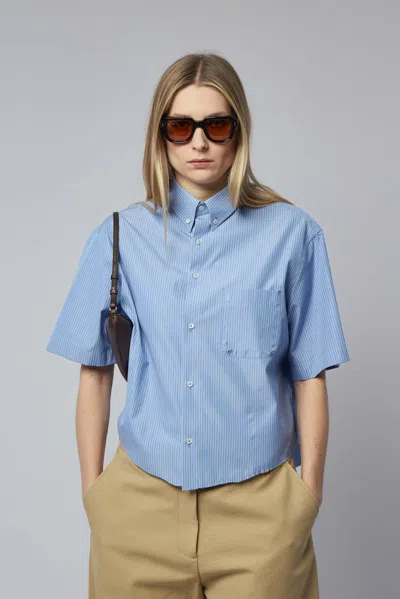 Mm6 Margiela Short-sleeved Shirt In Blue