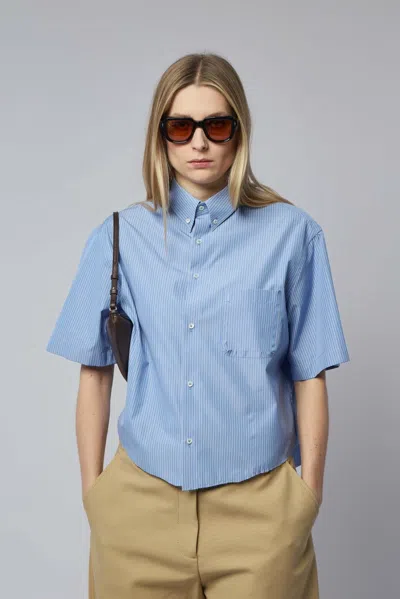 Mm6 Margiela Short-sleeved Shirt In Blue