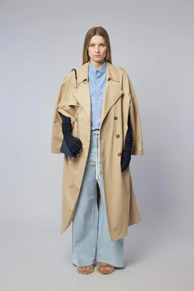 Mm6 Margiela Trench Coat In Sand