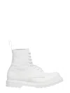 Mm6 X Dr. Martens Leather Motorcycle Boots In White