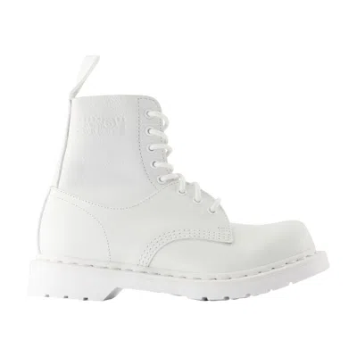 MM6 X DR. MARTENS MM6 X DR MARTENS  WHITE LACE-UP BOOT