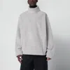 Mm6 X Salomon Light Gray Turtleneck Fleece In Gray