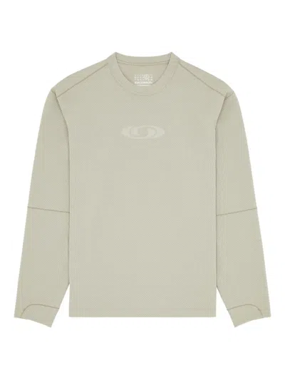 Mm6 X Salomon Sweatshirt With Decoration In Green