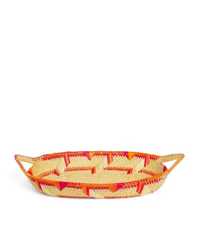 Mmaa Large Woven Tray In Multi