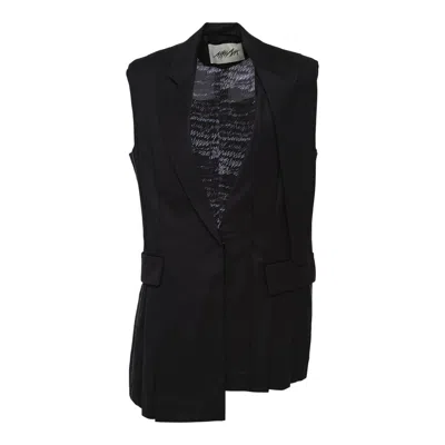 Mmam Asymmetrical Pleated Plunge Neck Vest