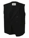 Mmam Double-breasted Oversized Vest In Black