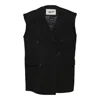 Mmam Double-breasted Oversized Vest In Black
