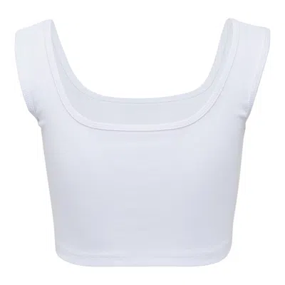 Mmam Logo Cropped Tank Top In White