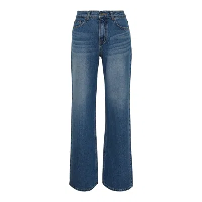 Mmam Medium Light Blue Wash Straight Leg Jeans