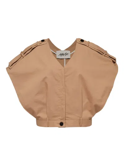 Mmam Pleated Blouse In Brown