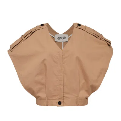 Mmam Shorts Inspired Top In Brown