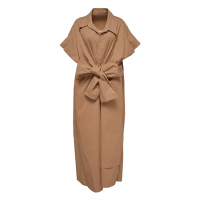 Mmam Wrapped Dress In Brown