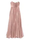M.marquise Camelia Strapless Pleated Maxi Dress In Pink