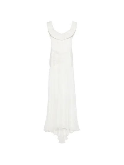 M.marquise Elva Draped Maxi Dress In White