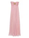 M.marquise Ines Floral-appliqué Maxi Dress In Pink