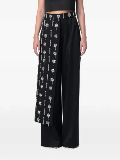 M.marquise Kya Crystal-embellished Maxi Overskirt In Black