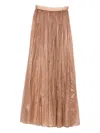 M.marquise Miriam Pleated Maxi Skirt In Brown
