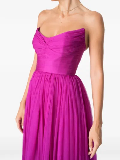 M.marquise Salma Strapless Ruched Maxi Dress In Multi