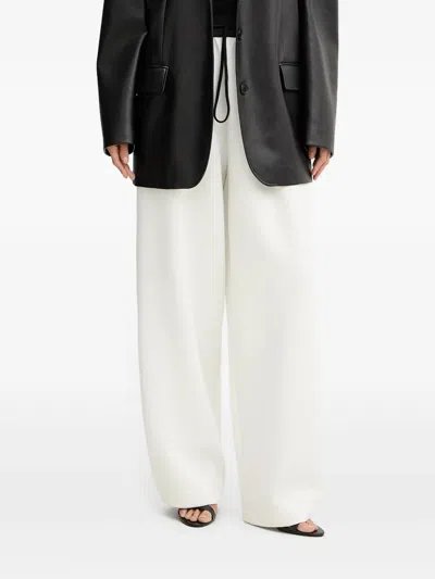 Mmc Studio Drawstrings Patch-pockets Straight Trousers In White