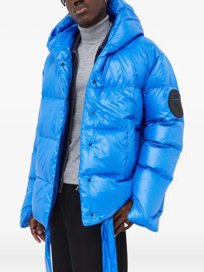 Mmc Studio Hooded Puffer Jacket In Blue