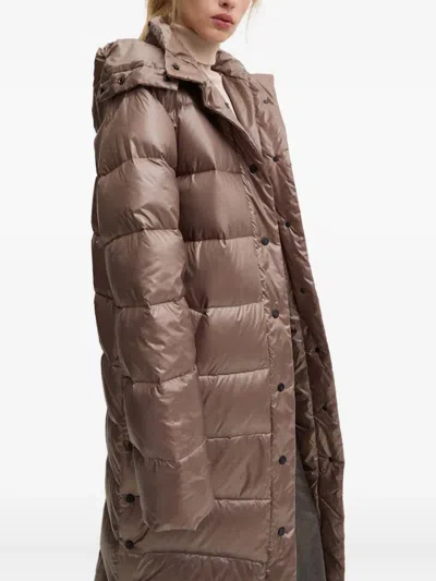 Mmc Studio Hooded Quilting Coat In Brown