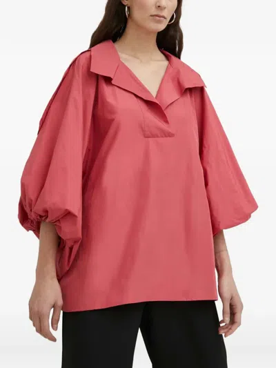 Mmc Studio Mandal Balloon-sleeve Top In Red