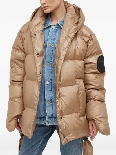 Mmc Studio Quilted Hooded Jacket In Neutral