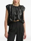 Mmc Studio Sequin Cropped Top In Black