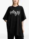 Mmc Studio Tiger-print T-shirt In Black