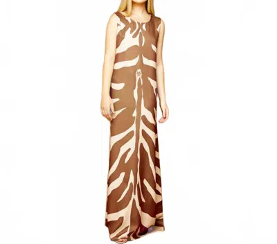 Mme.mink Garden Dress In Cognac In Green