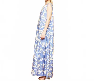 Mme.mink Garden Dress In Cornflower In Blue