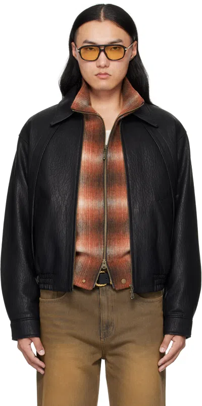 Mmic Black Rive Gauche Faux-leather Jacket