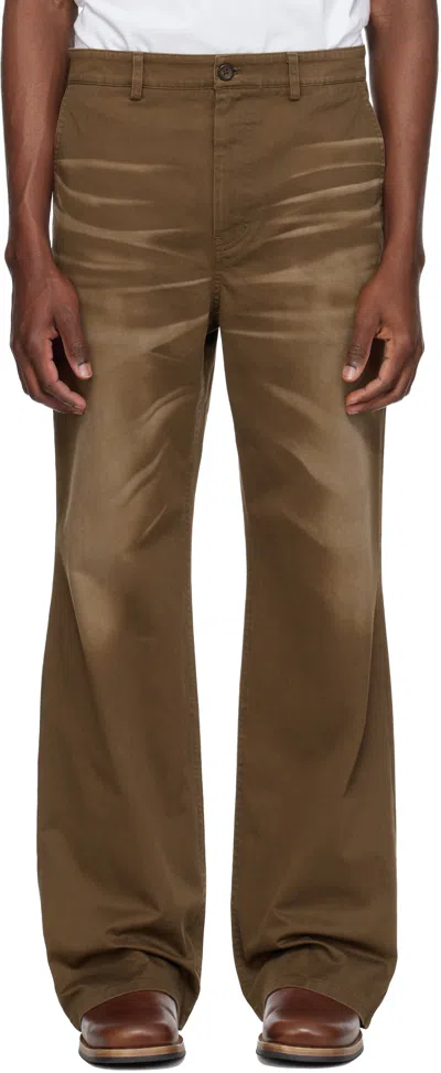 Mmic Brown Blues Flare Chino Trousers