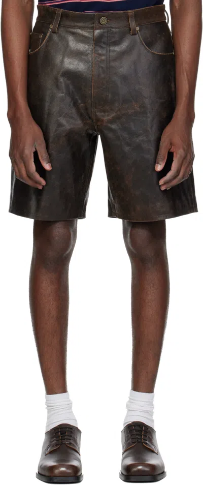 Mmic Brown Deadend Leather Short
