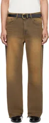 Mmic Brown Rocker Flare Jeans In Brown