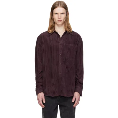 Mmic バーガンディ Drape シャツ In Wine